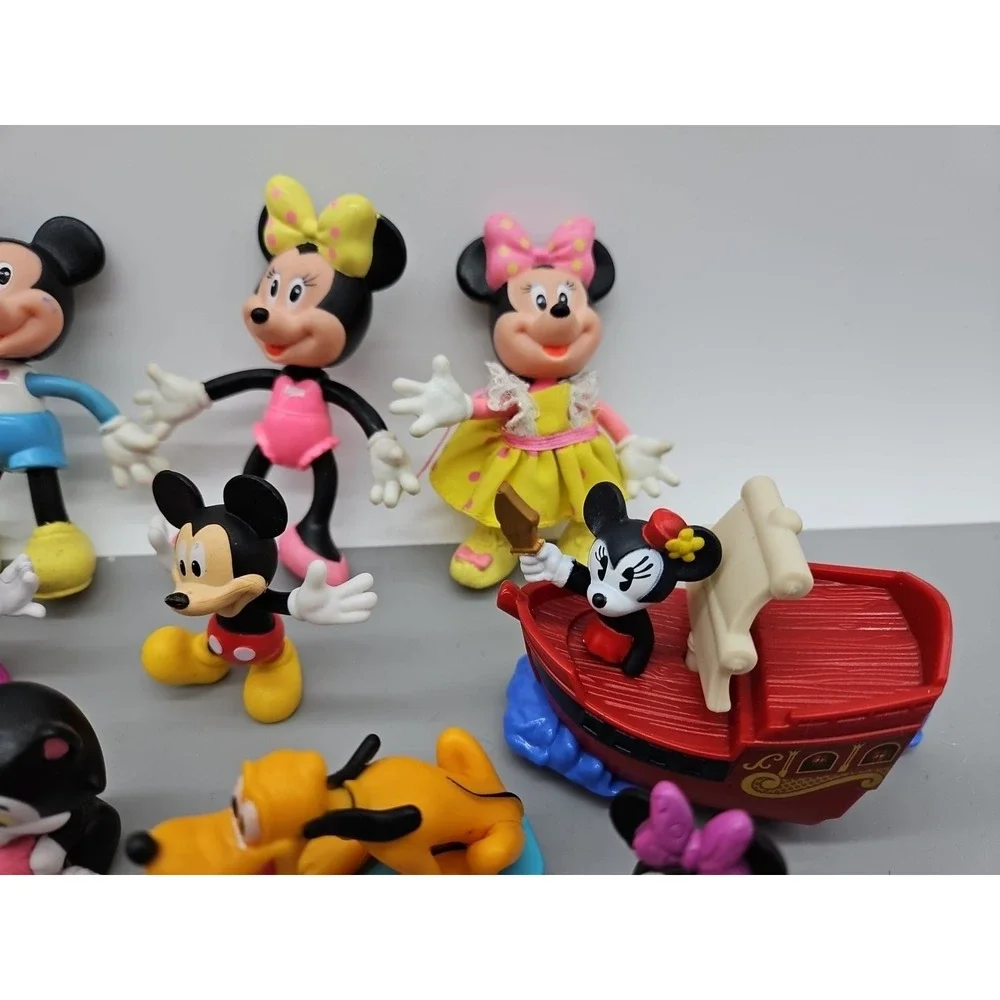 Minnie Mouse Mickey Mouse & Friends Plastic Poseable Figurines Vintage Lot Of 21